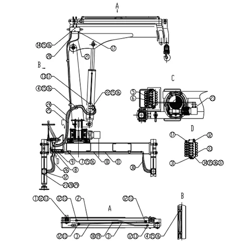 SQ1ZK2 Truck Mounted Crane 351300144 Hydraulic System Layout Assembly