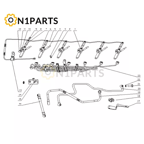 YUCHAI YC6M290 33 M11L1 1104000 14 Fuel Supply Pipeline Assembly
