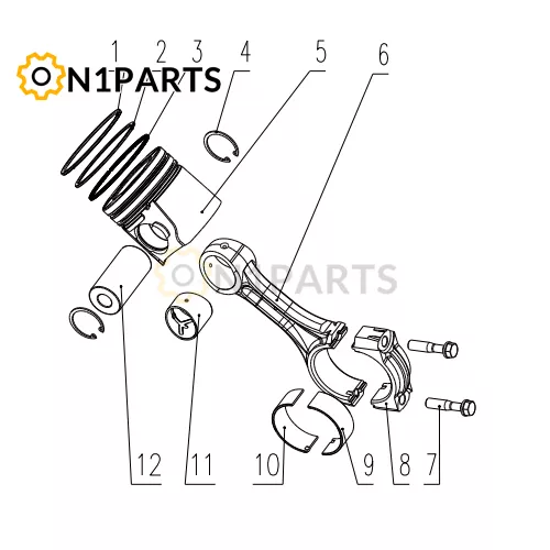 YUCHAI YC6MK375 33 K2000 1004000 07 Piston And Connecting Rod Assembly