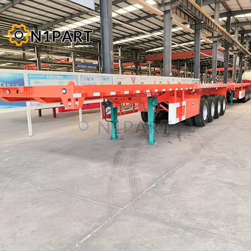 china 4 Alex 60 80 Ton  Container Semi Trailer Flat Bed Container Flatbed Semi Trailer