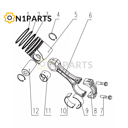 YUCHAI YC6MK400 33 K2000 1004000 07 Piston And Connecting Rod Assembly