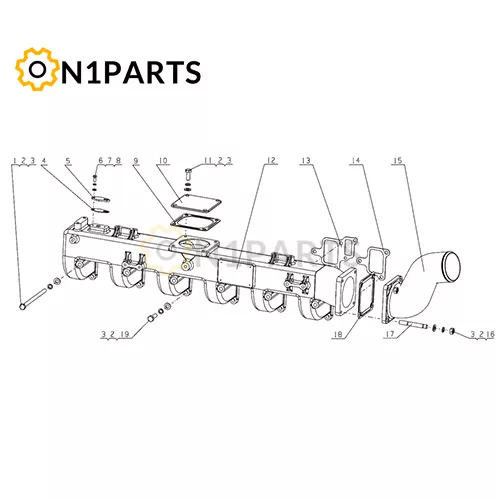 YUCHAI YC6MK400 33 KJ100 1008100 05 MS2L2 1008500 03 Intake Pipe Intake Connecting Pipe Parts