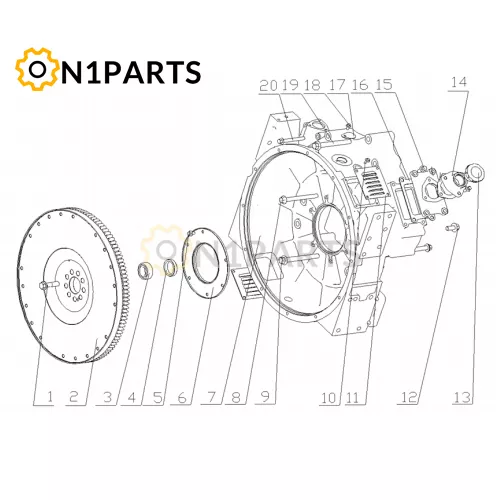 YUCHAI YC6MK400 33 M11L1 1600000 03 Power Output Assembly