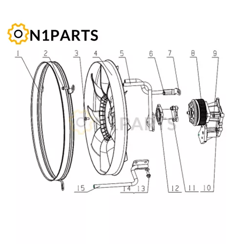 YUCHAI YC6MK400 33 MB2L1 1308000 04 Fan Assembly