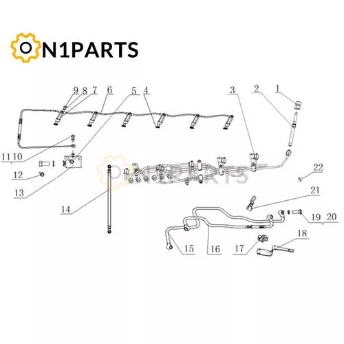 YUCHAI YC6MK400 33 MB399 1104000 04 Fuel Supply Pipeline Assembly