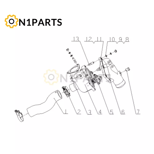 YUCHAI YC6MK400 33 MB3L1 1306000 02 Thermostat Assembly