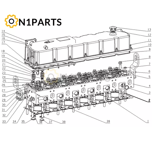 YUCHAI YC6MK400 33 MB3L2 1003000 01 Cylinder Head Assembly