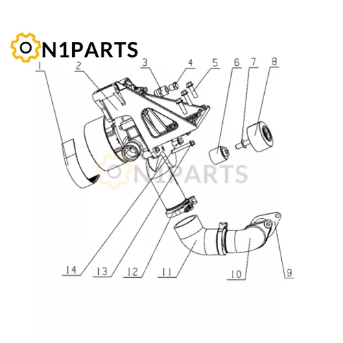 YUCHAI YC6MK400 33 MB3L2 1307000 03 Water Pump Assembly