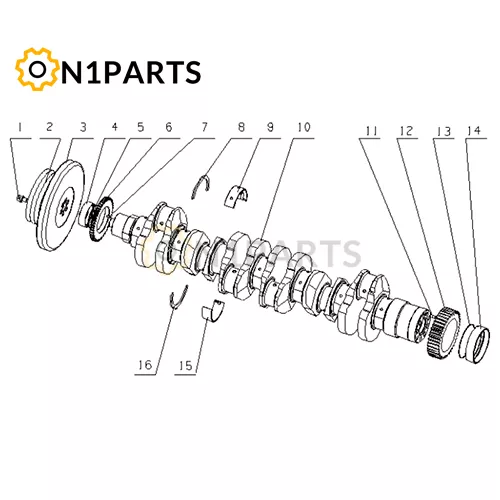 YUCHAI YC6MK400 33 MK730 1005000 05 Crankshaft Damper Assembly
