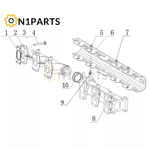 YUCHAI YC6MK400 33 MT2L2 1008200 04 MS2L2 1008400 03 Exhaust Pipe Assembly Exhaust Pipe Cover Assembly