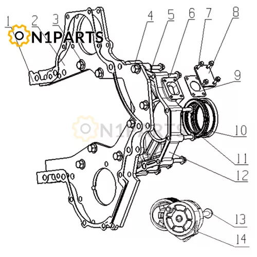 YUCHAI YC6MK400 33 MT3L2 1002200 06 Gear Housing Parts